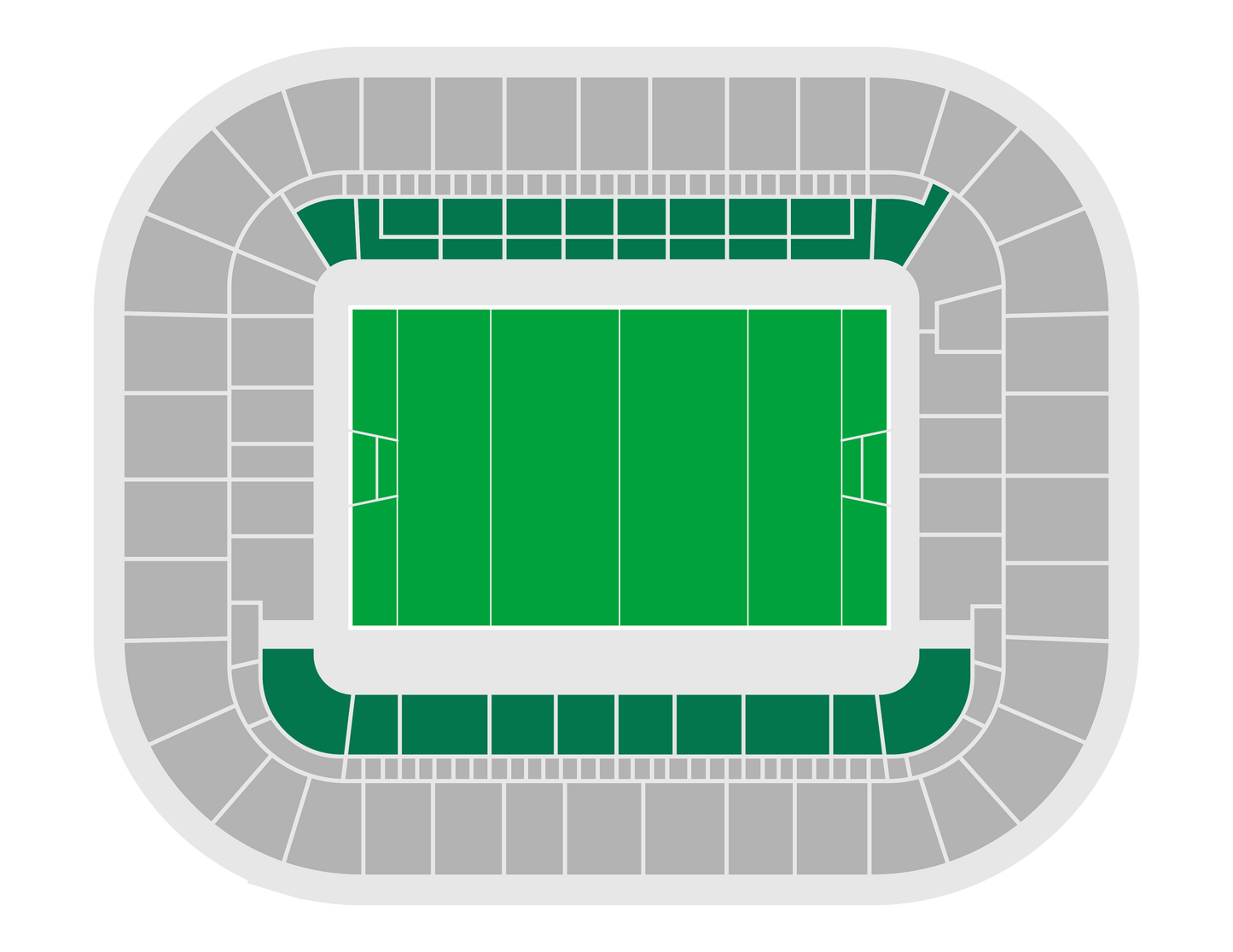 Seating map of the longside lower section at Matmut Atlantique