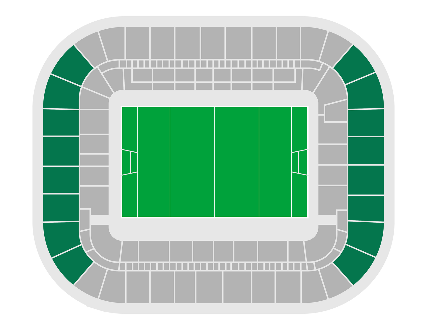 Seating map of the shortside upper section at Matmut Atlantique