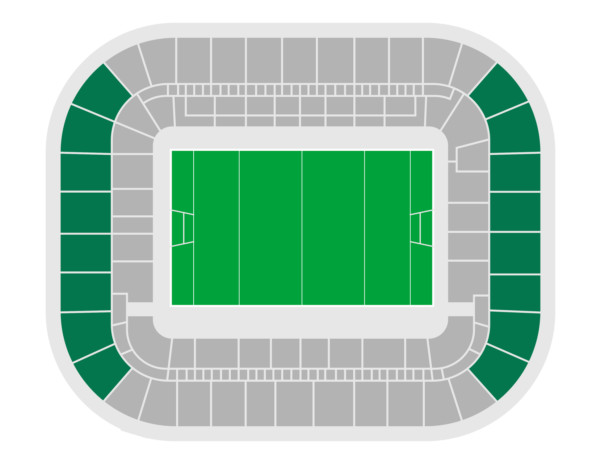 Seating map of the shortside upper section at Matmut Atlantique