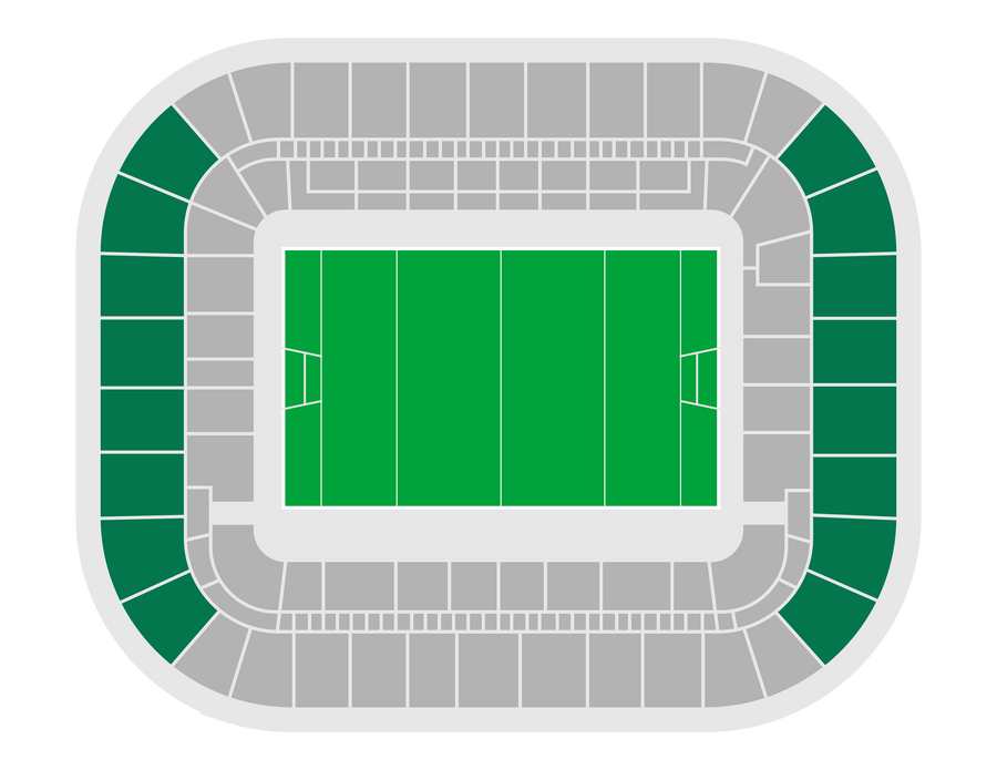 Seating map of the shortside upper section at Matmut Atlantique