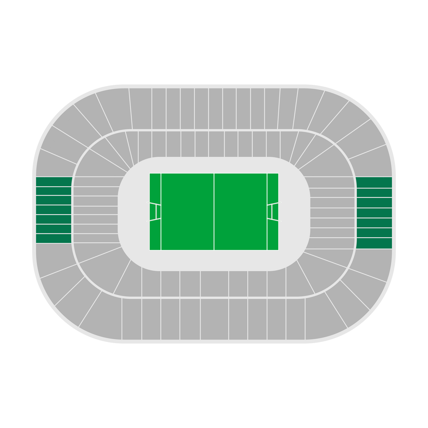 Seating map of the shortside upper section at Scottish Gas Murrayfield, Edinburgh