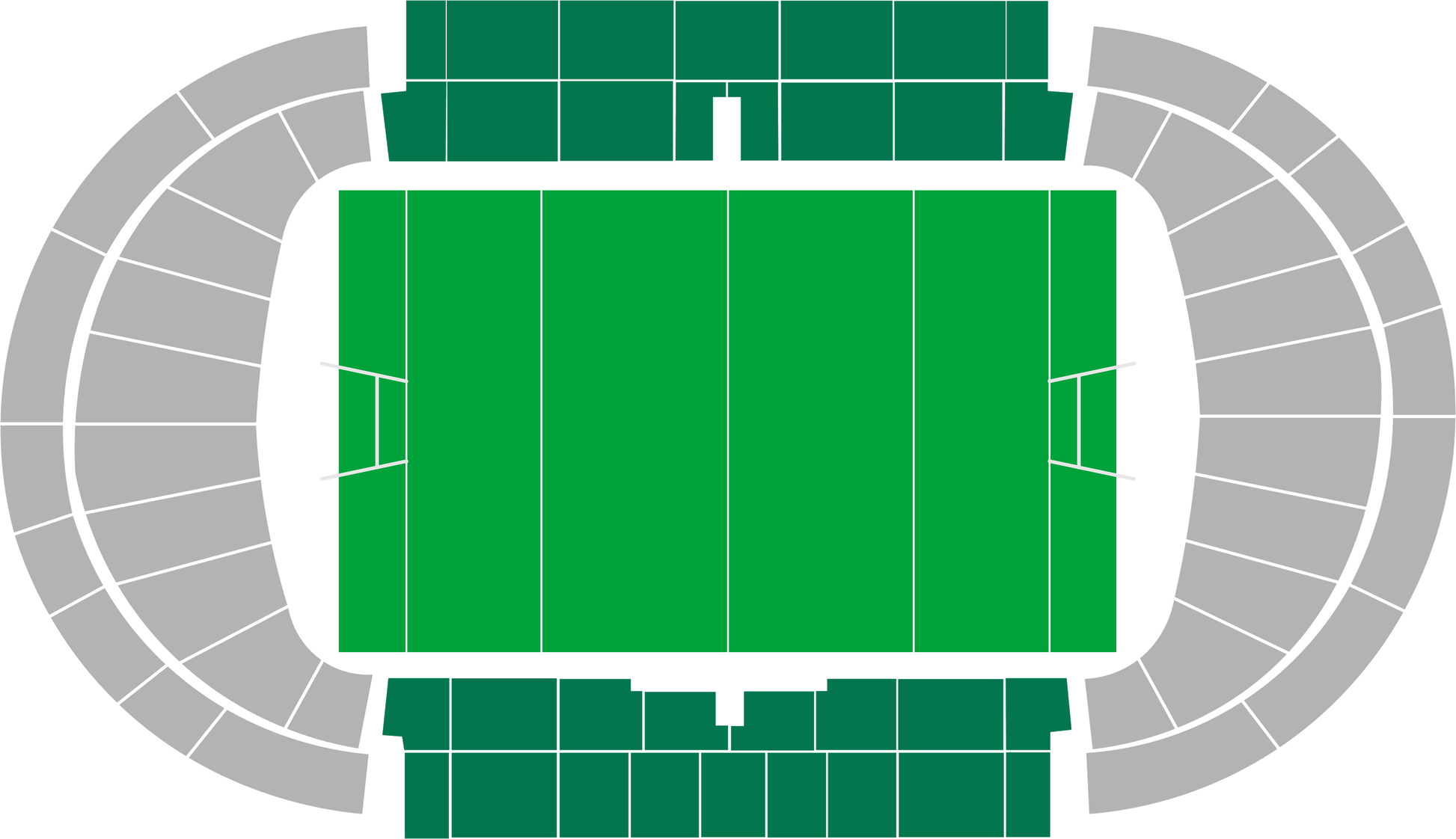 Seating map of the longside section at Stade Chaban-Delmas