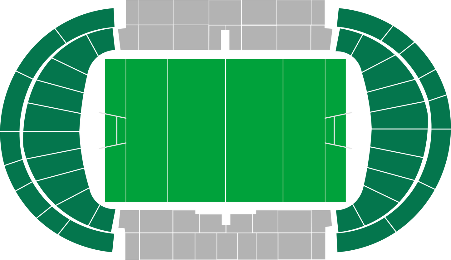 Seating map of the shortside section at Stade Chaban-Delmas