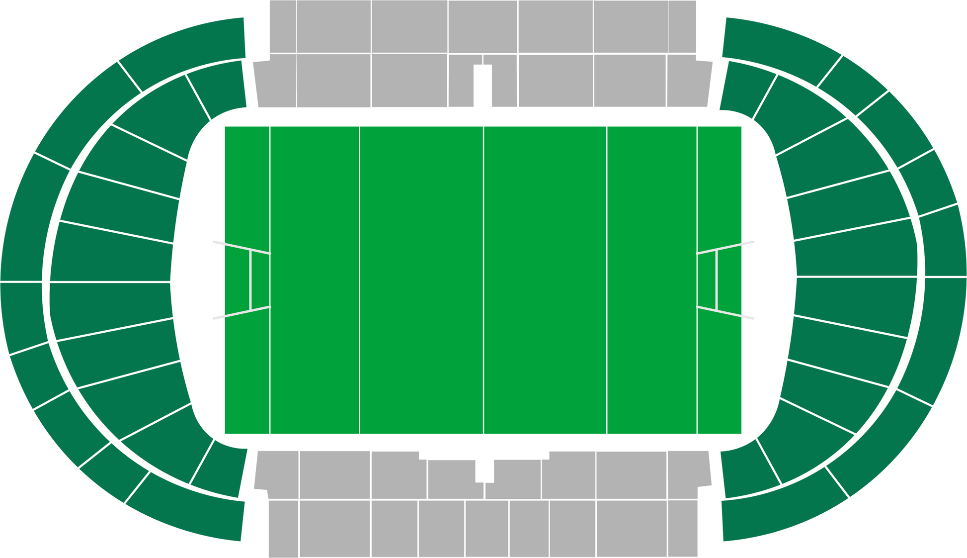 Seating map of the shortside section at Stade Chaban-Delmas