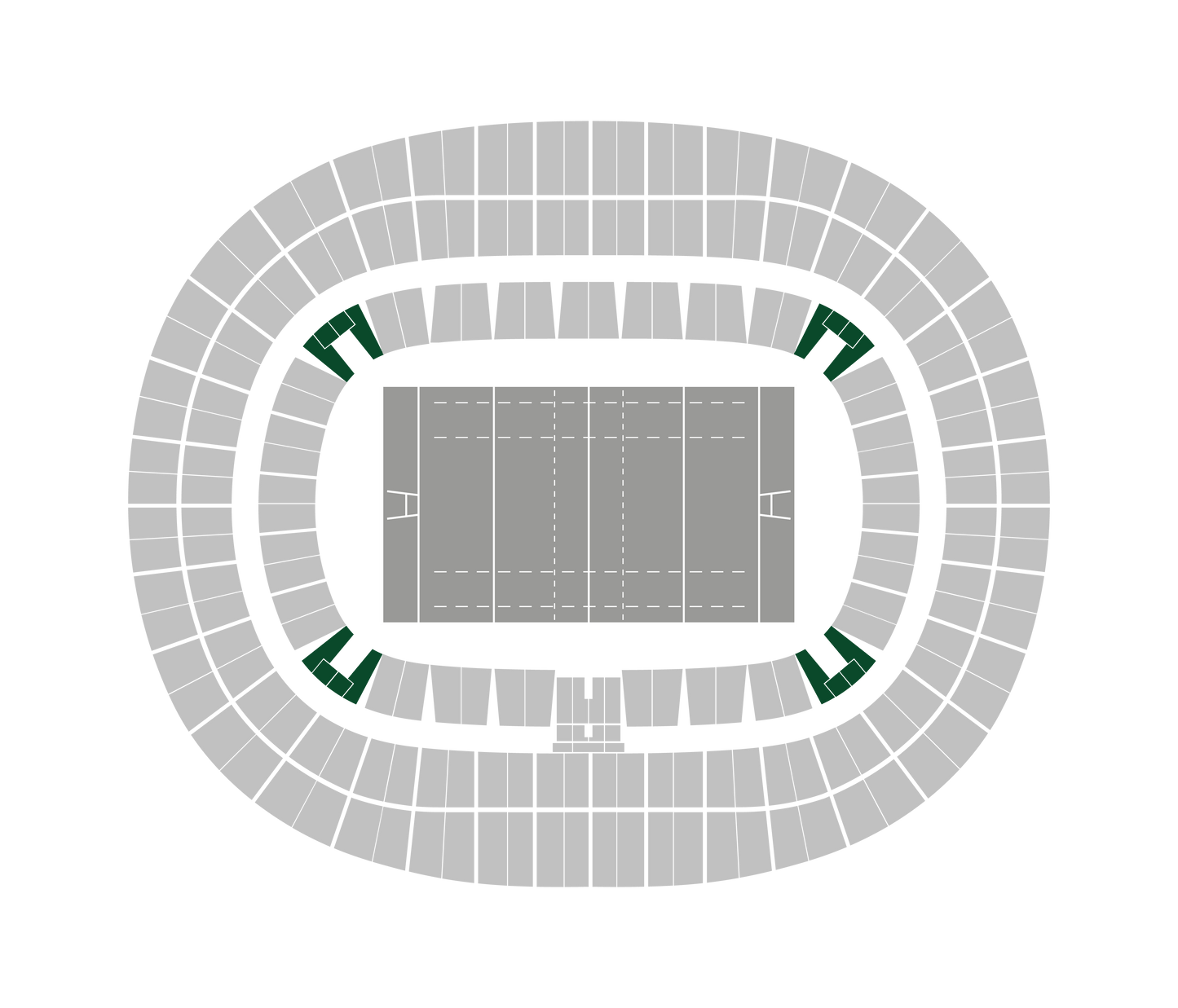 Seating map of the lower corner sections at Stade de France