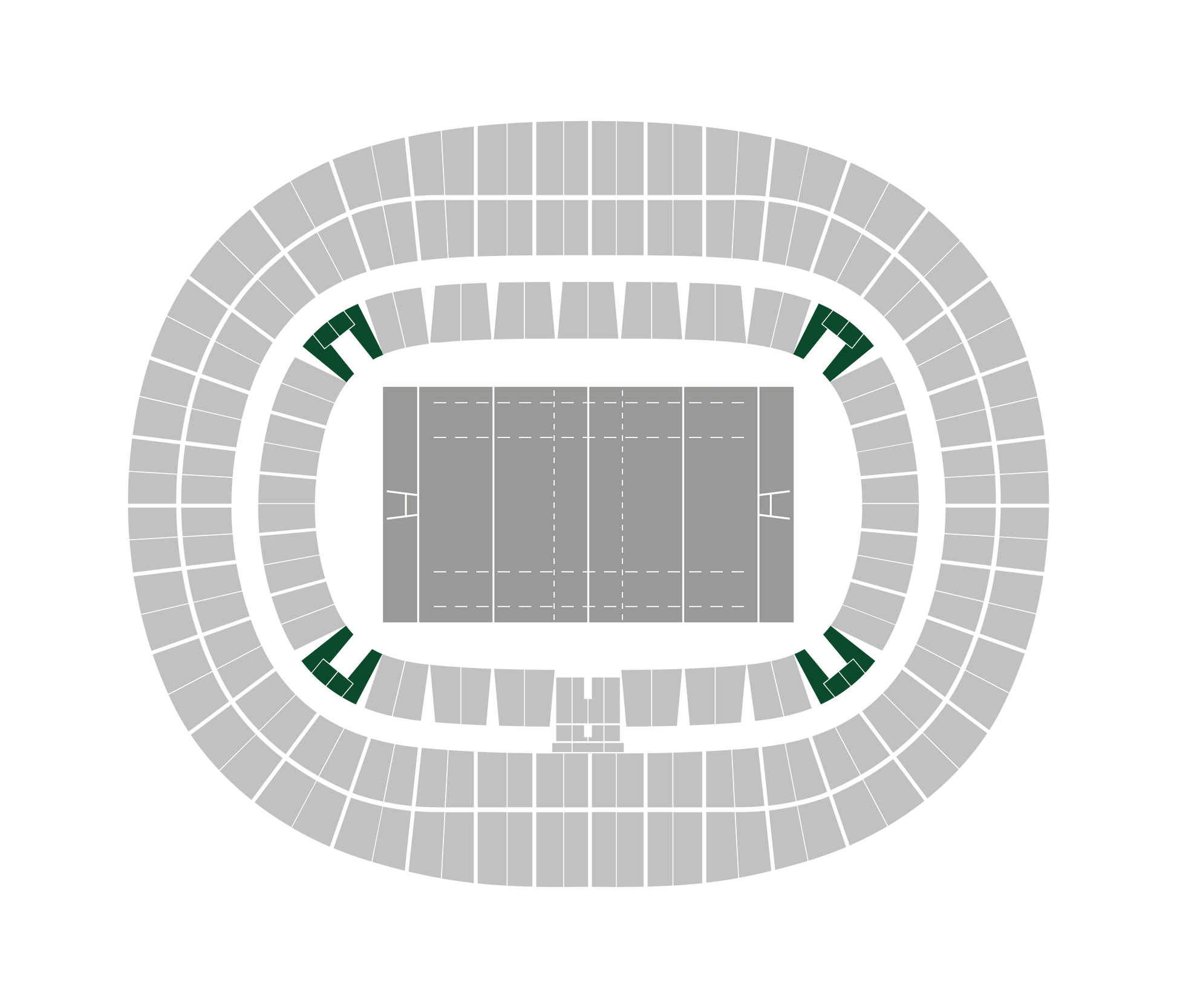 Seating map of the lower corner sections at Stade de France