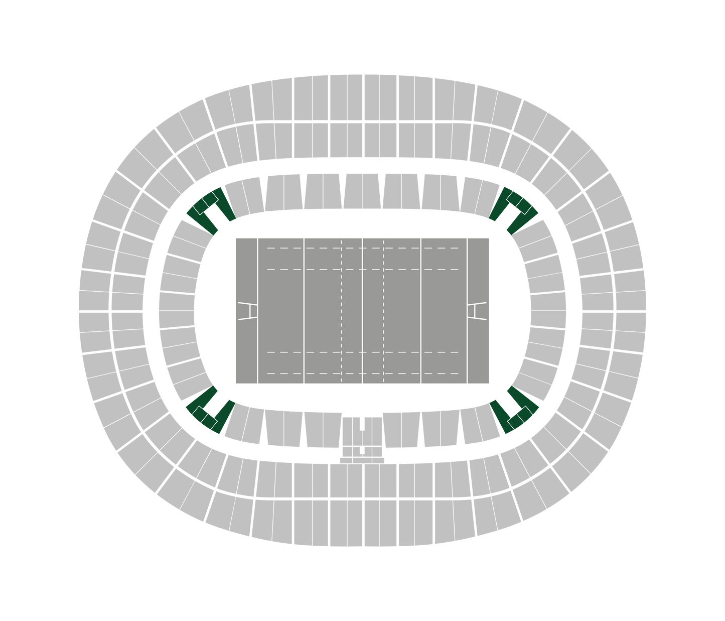 Seating map of the lower corner sections at Stade de France