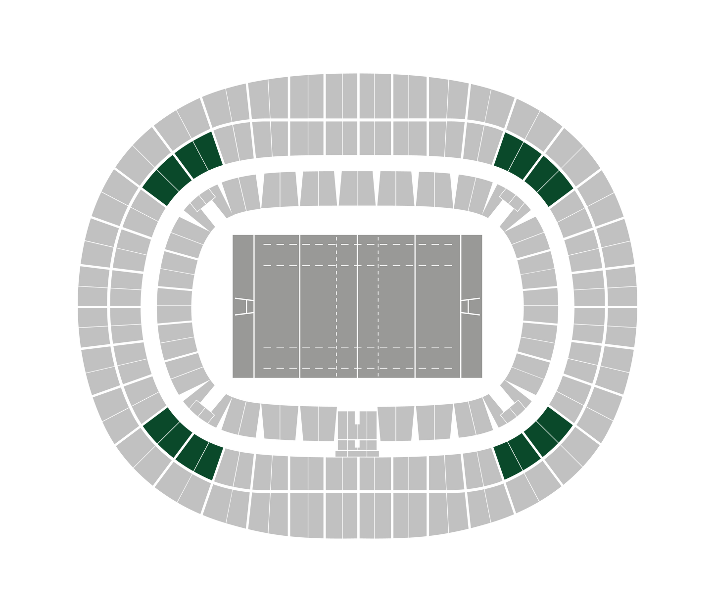 Seating map of the middle corner sections at Stade de France