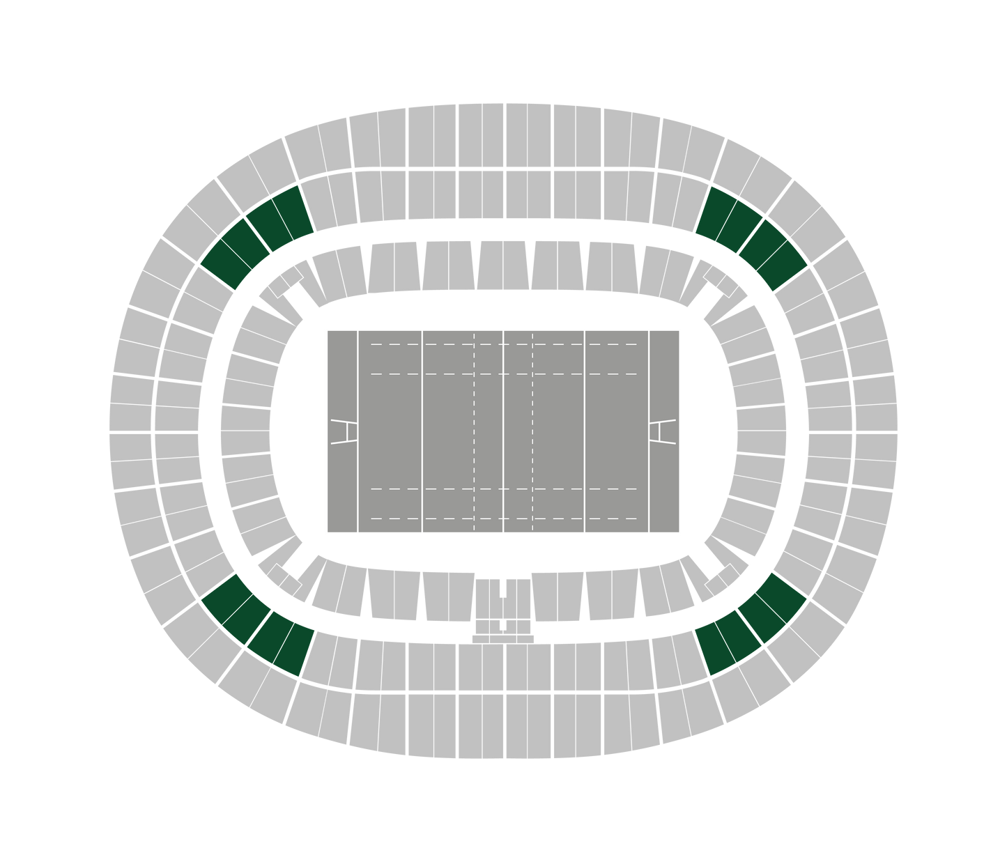 Seating map of the middle corner sections at Stade de France