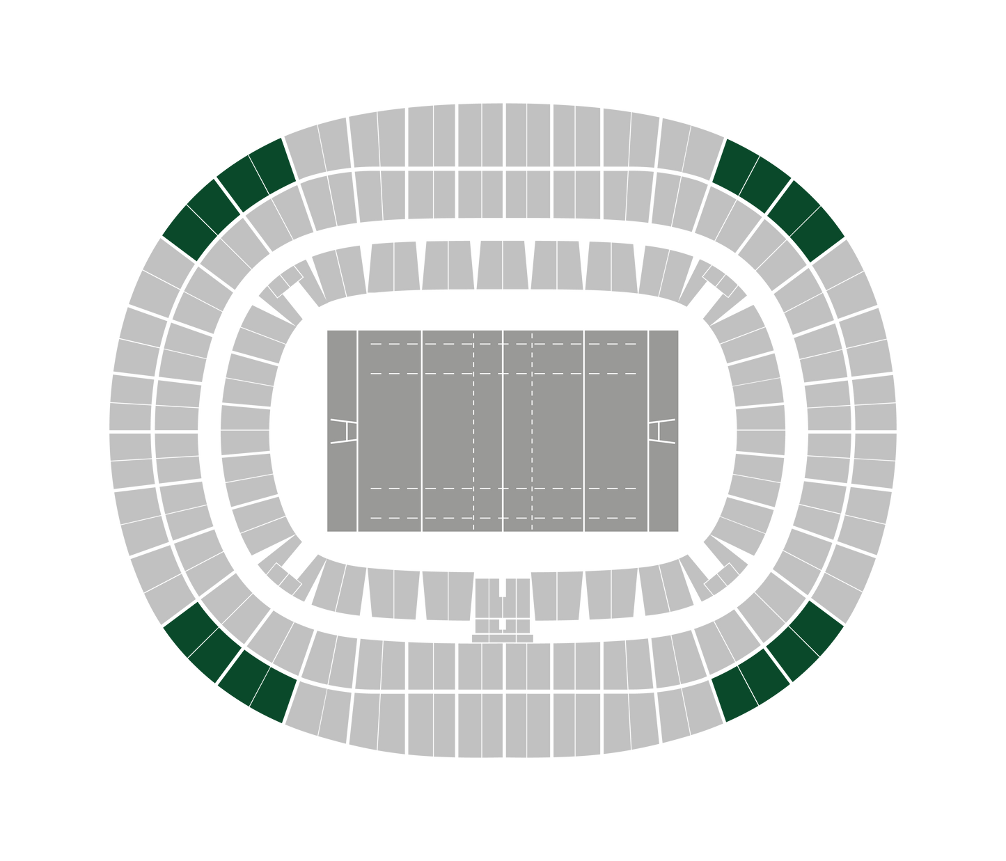 Seating map of the upper corner sections at Stade de France