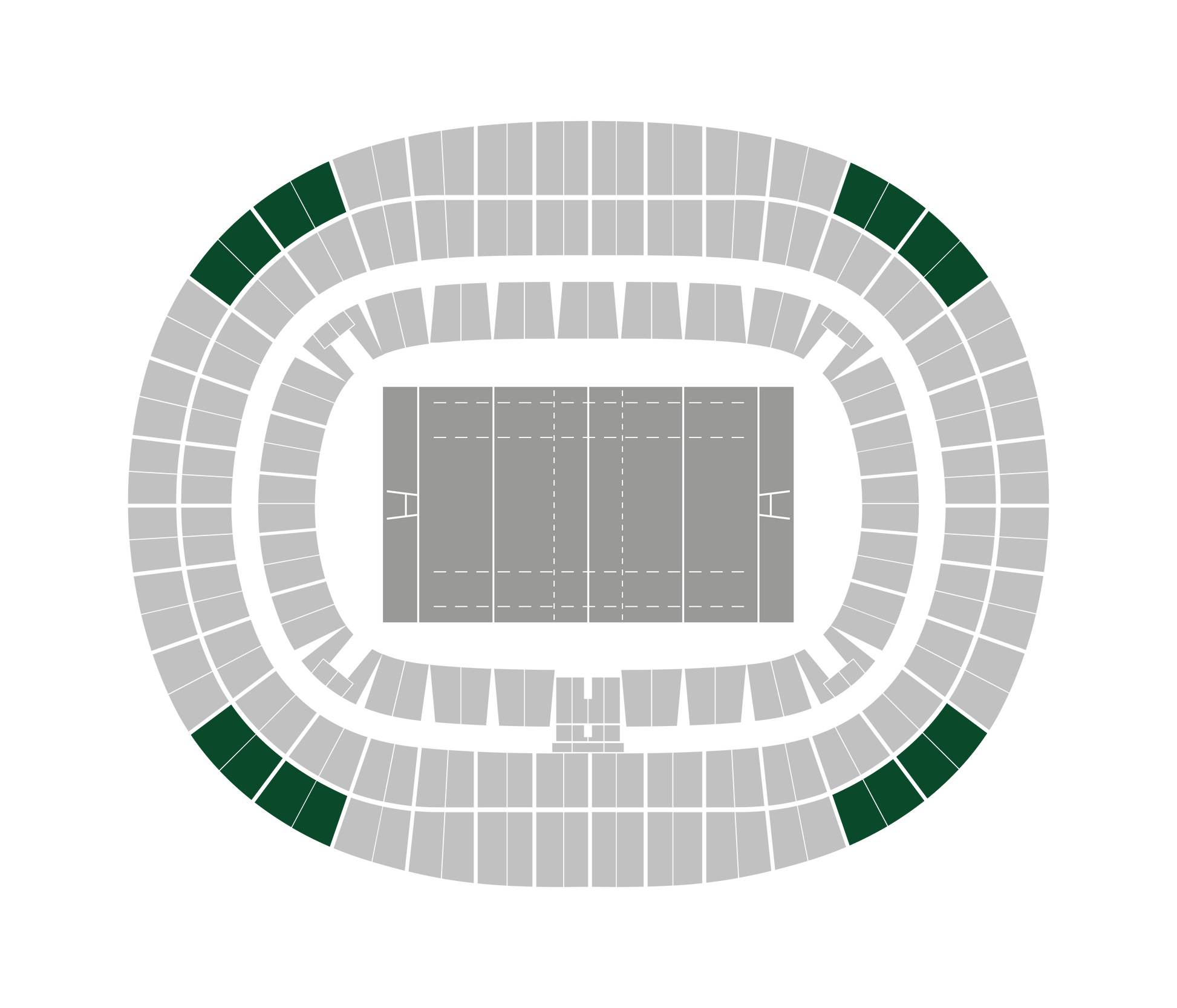 Seating map of the upper corner sections at Stade de France