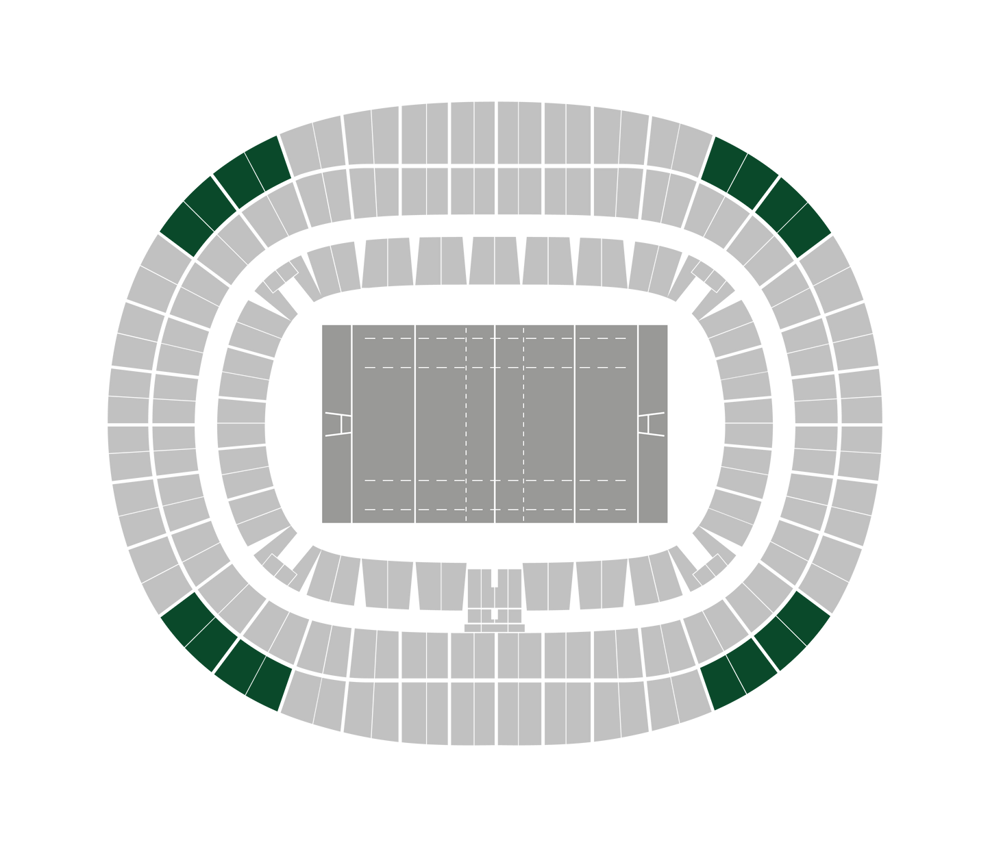 Seating map of the upper corner sections at Stade de France