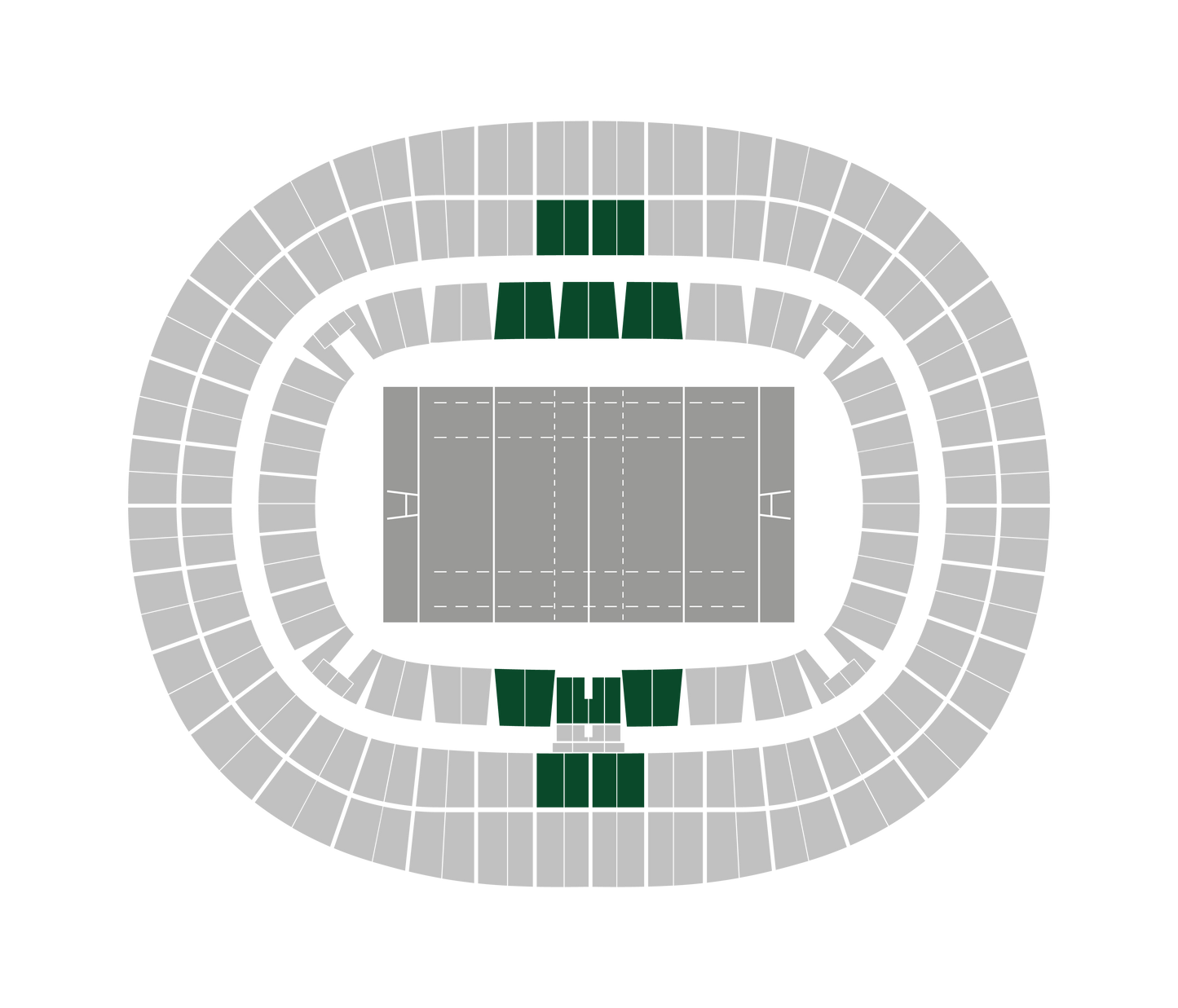 Seating map of the longside lower center section at Stade de France