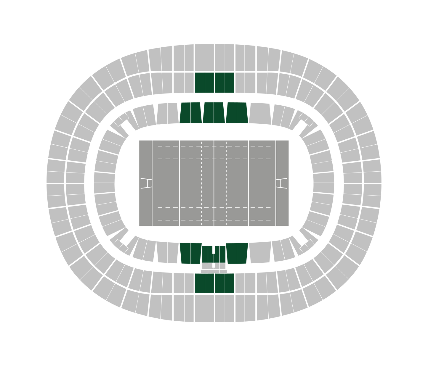 Seating map of the longside lower center section at Stade de France