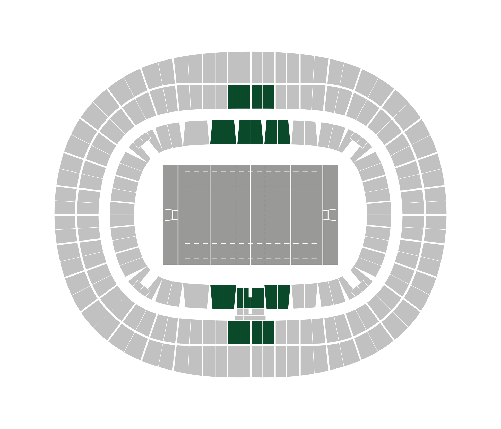 Seating map of the longside lower center section at Stade de France