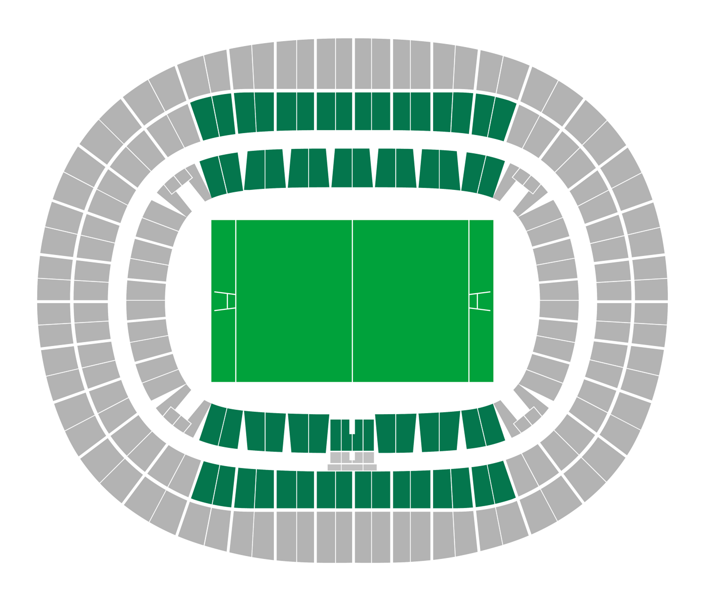 Seating map of the longside lower and middle sections at Stade de France