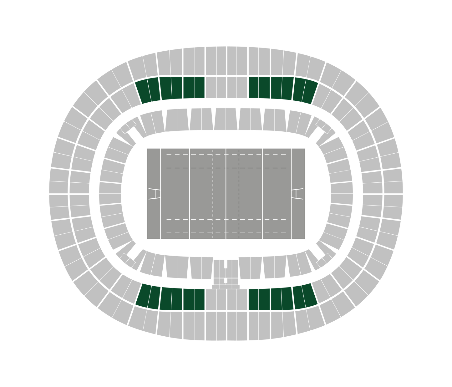 Seating map of the longside middle section at Stade de France