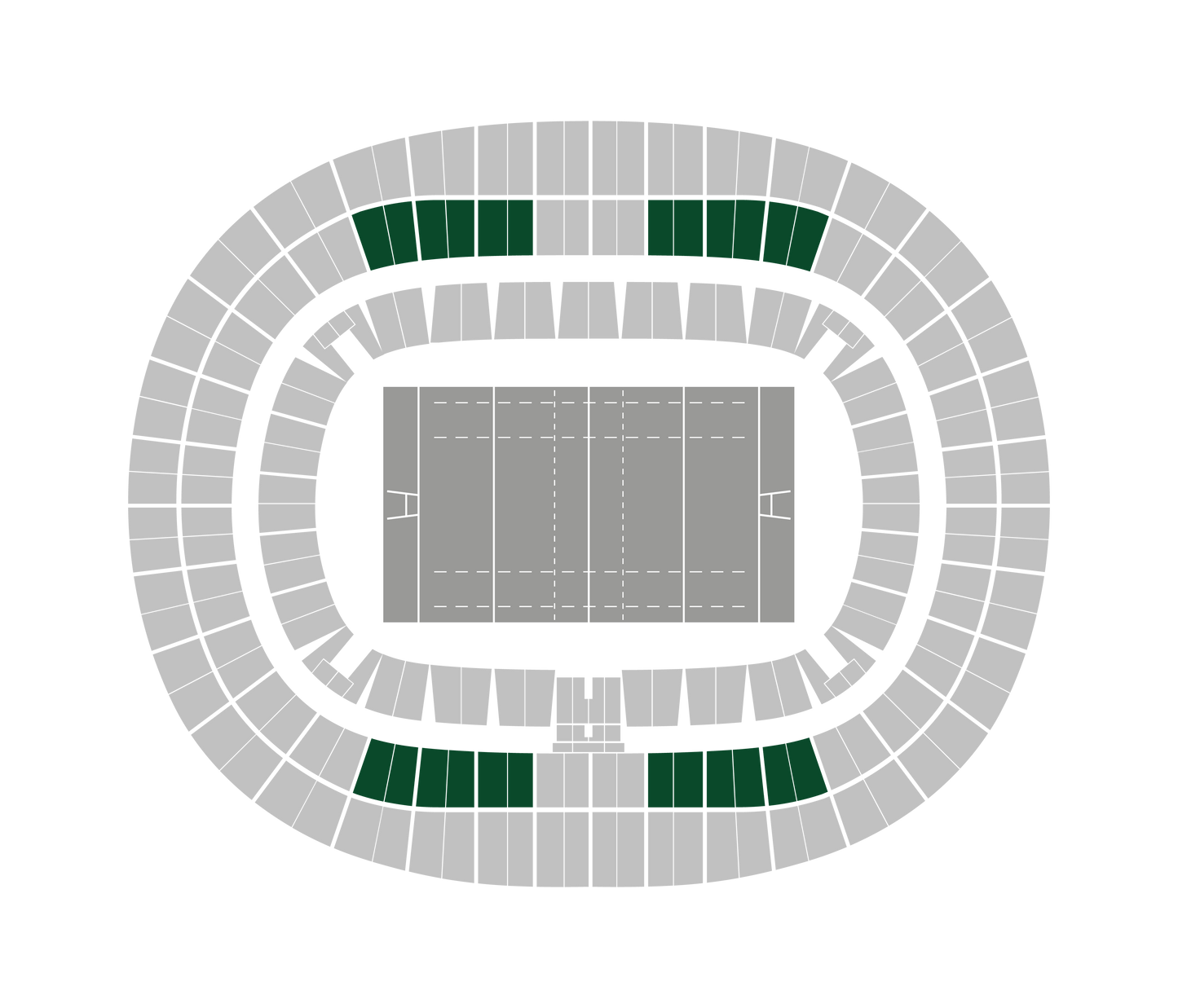 Seating map of the longside middle section at Stade de France
