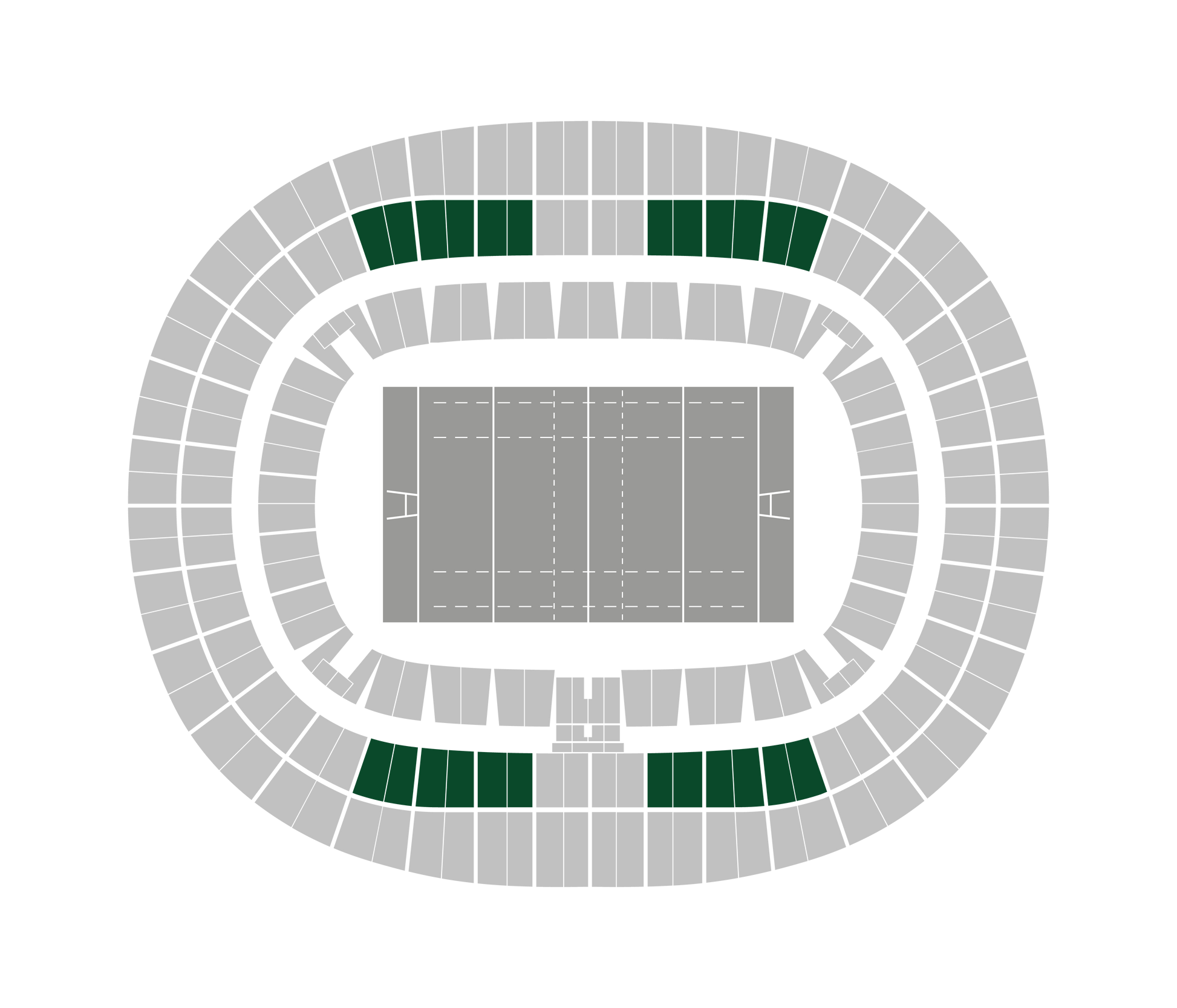 Seating map of the longside middle section at Stade de France