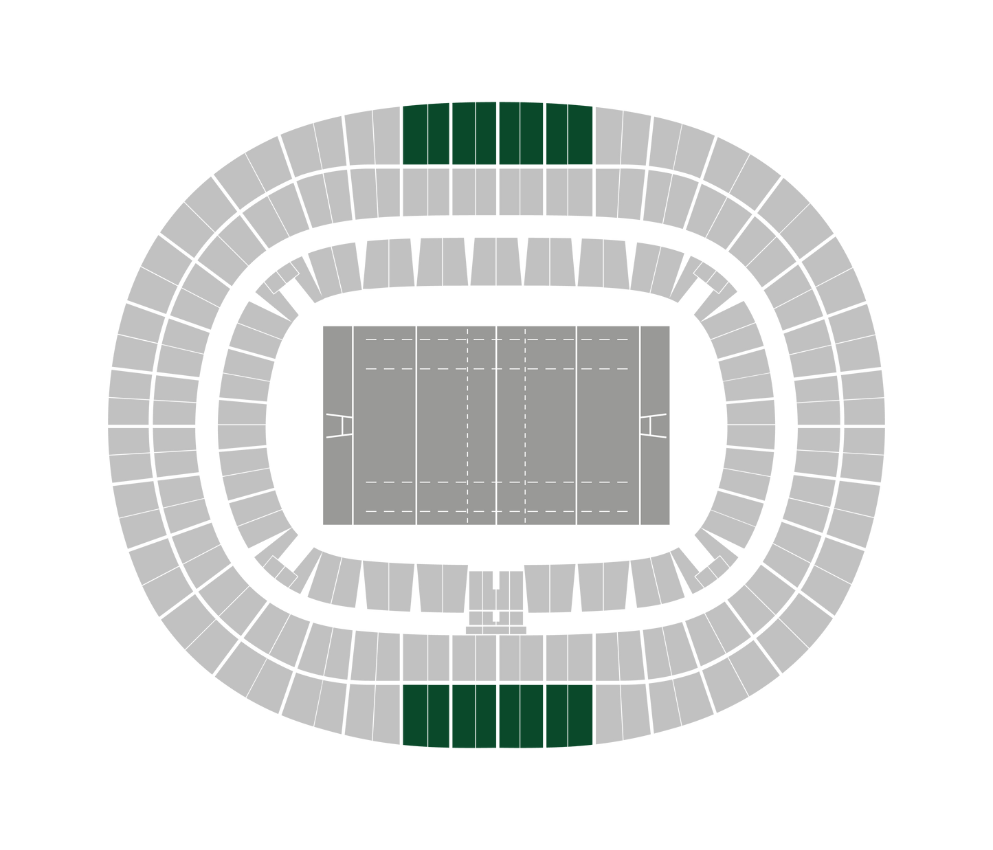 Seating map of the longside upper center section at Stade de France