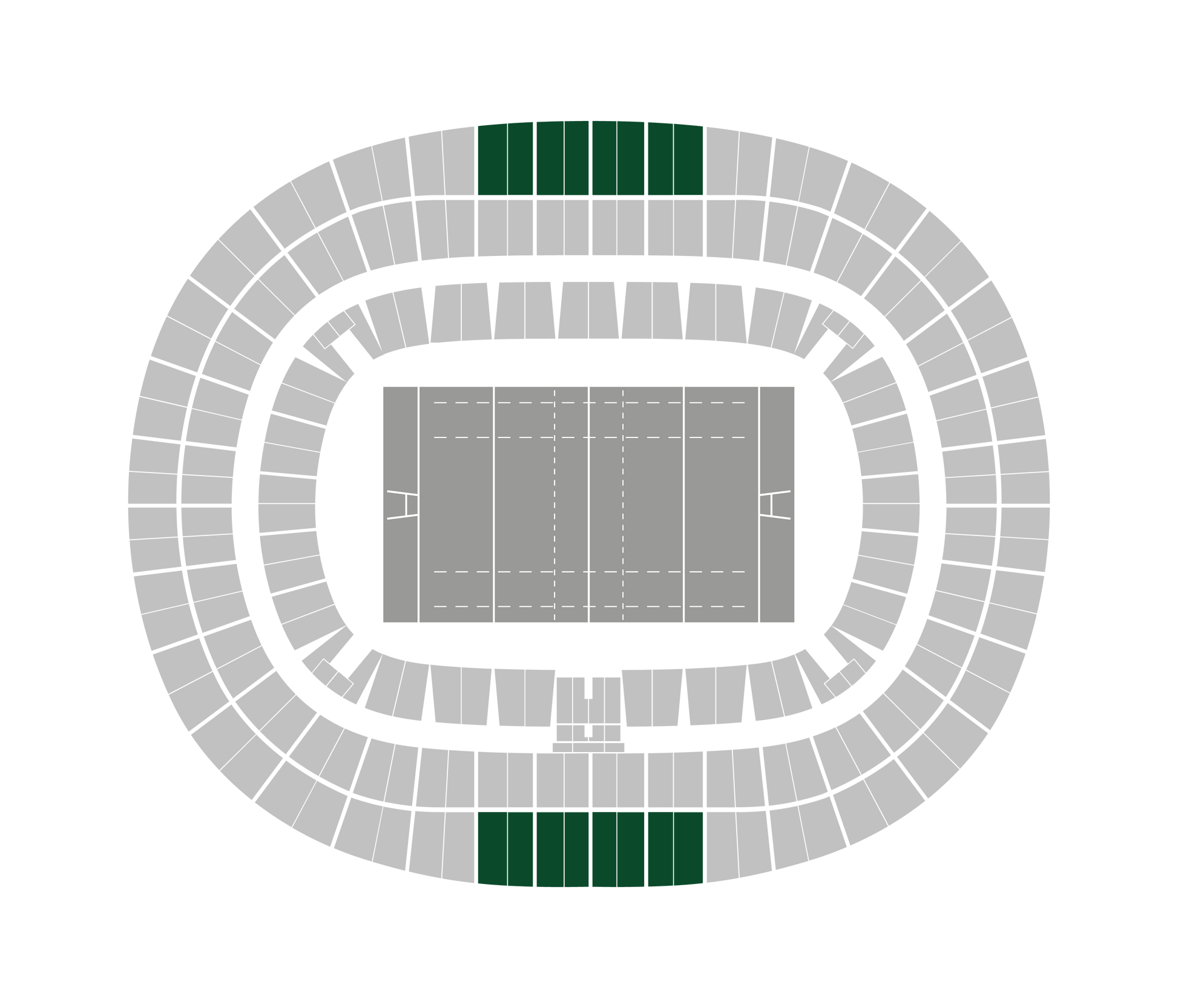Seating map of the longside upper center section at Stade de France