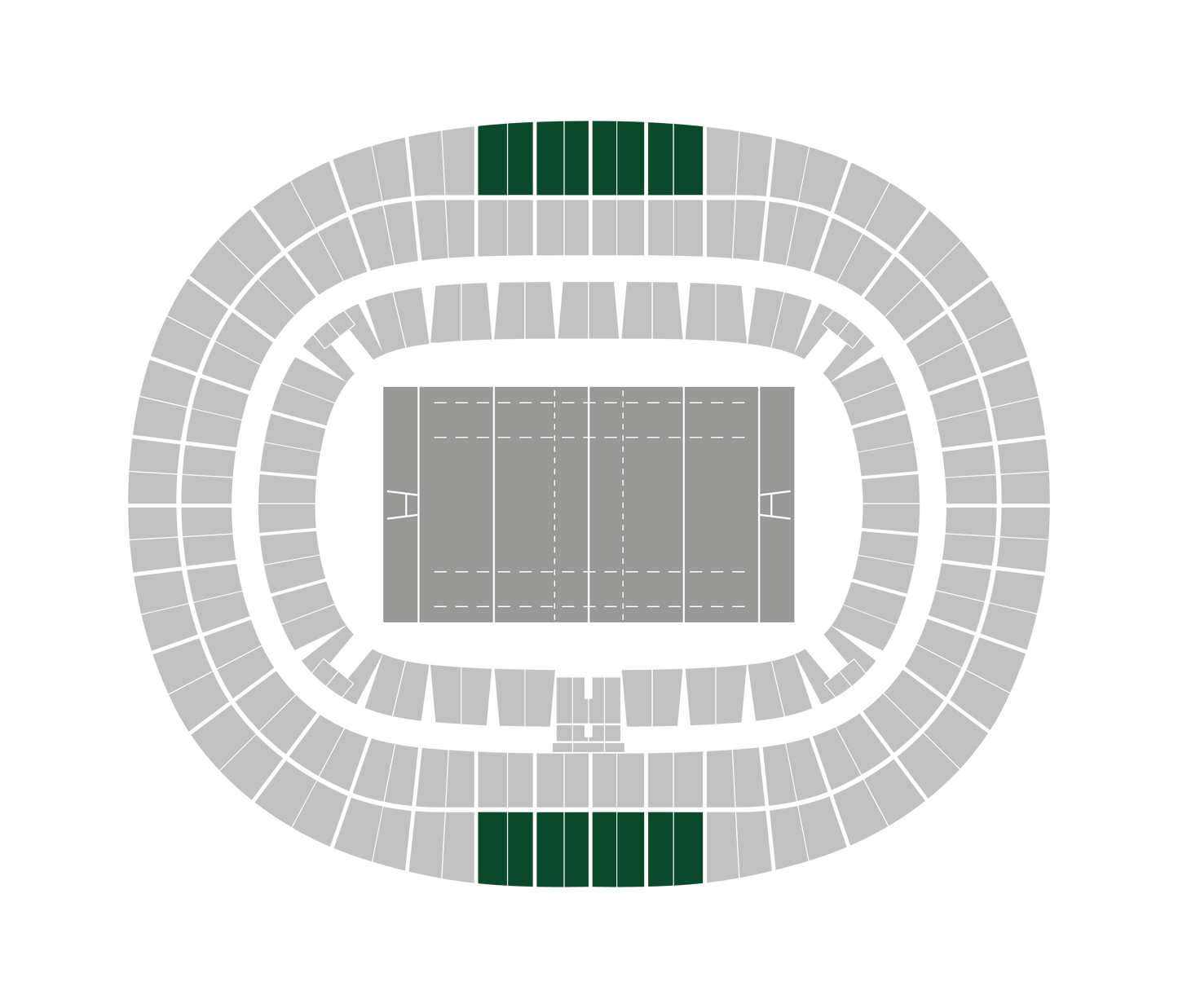 Seating map of the longside upper center section at Stade de France