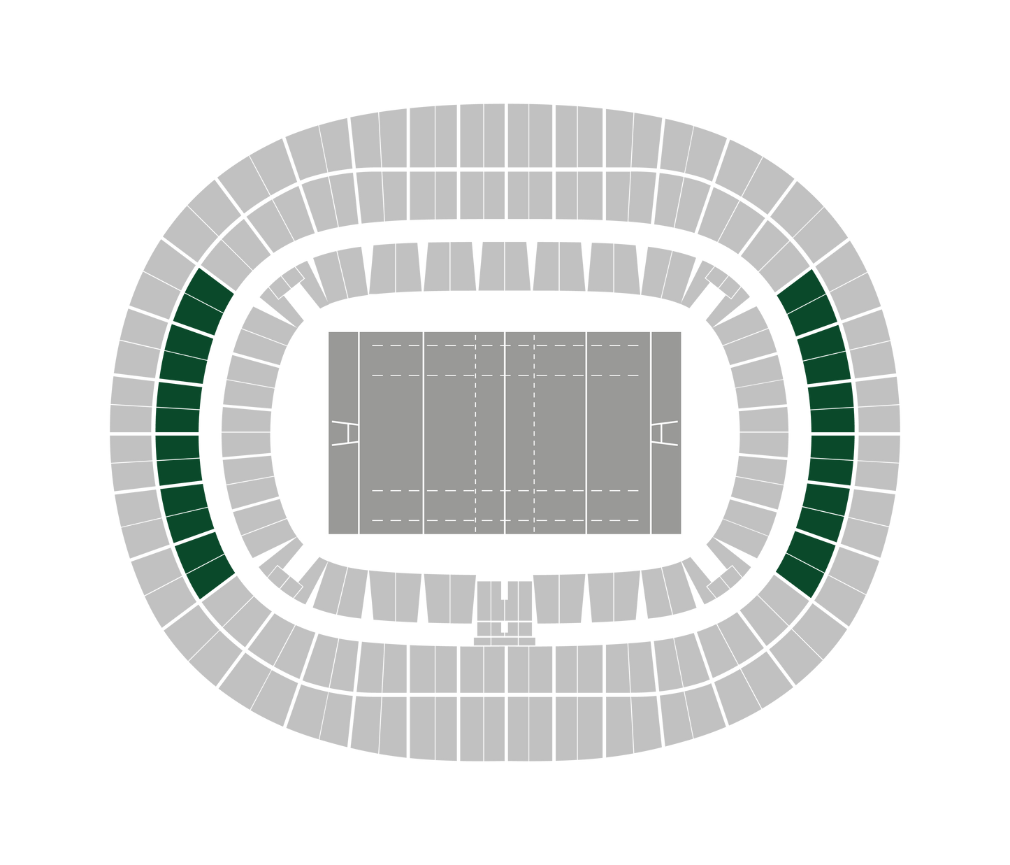 Seating map of the shortside middle section at Stade de France