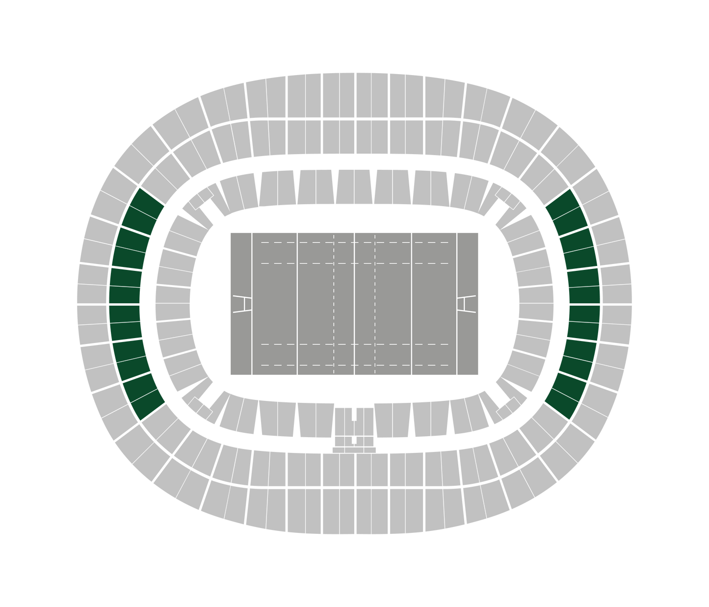 Seating map of the shortside middle section at Stade de France