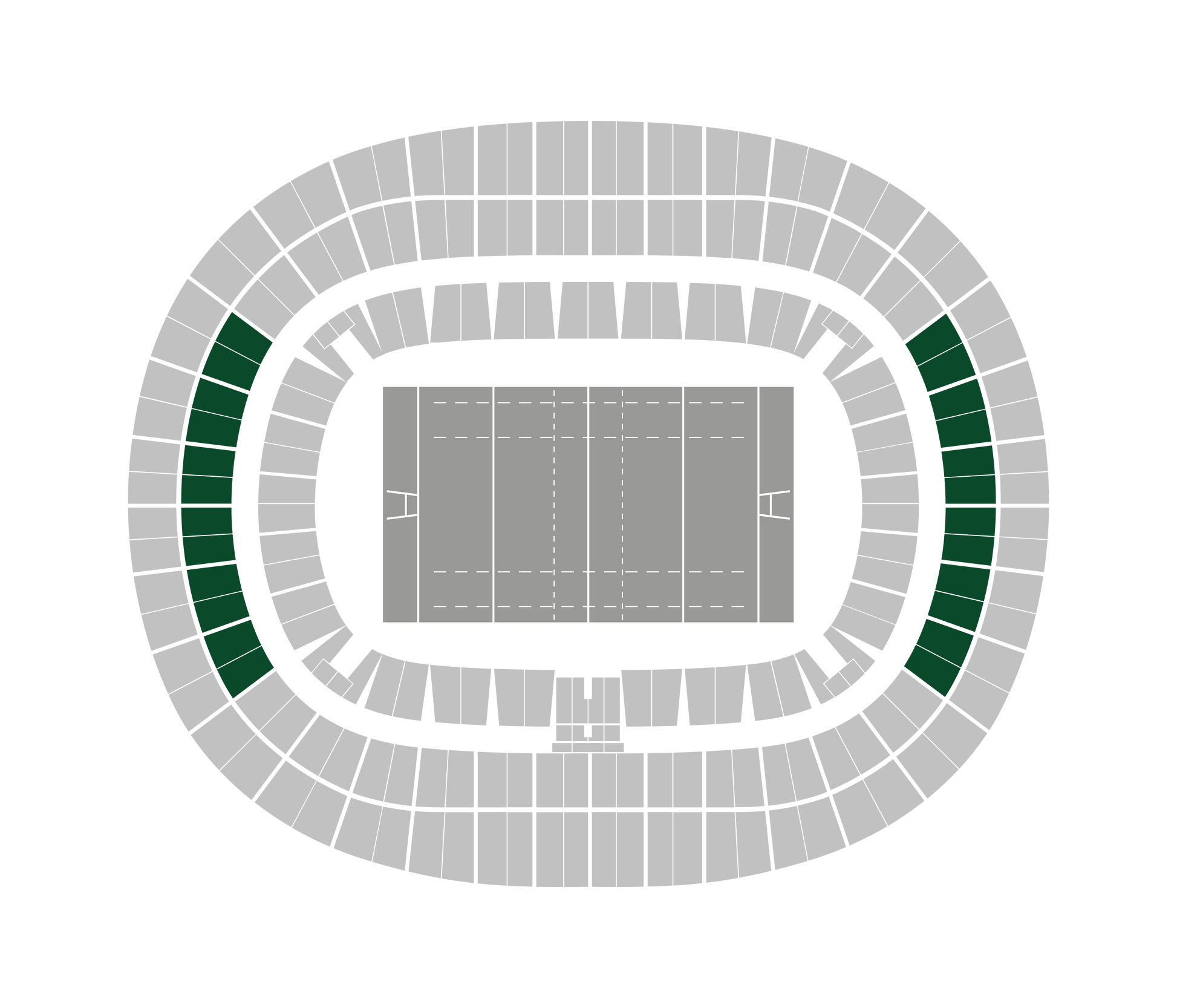 Seating map of the shortside middle section at Stade de France