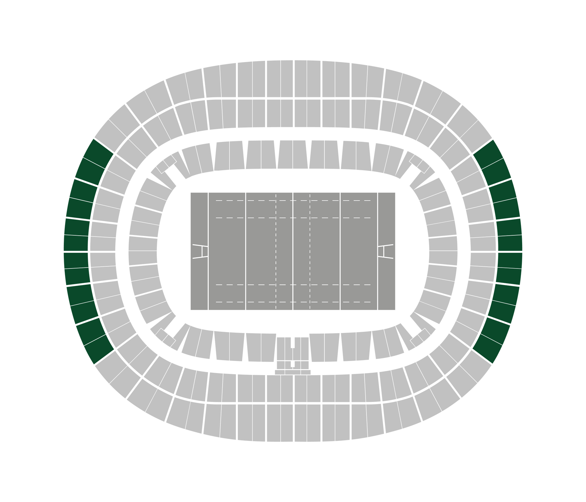 Seating map of the shortside upper section at Stade de France