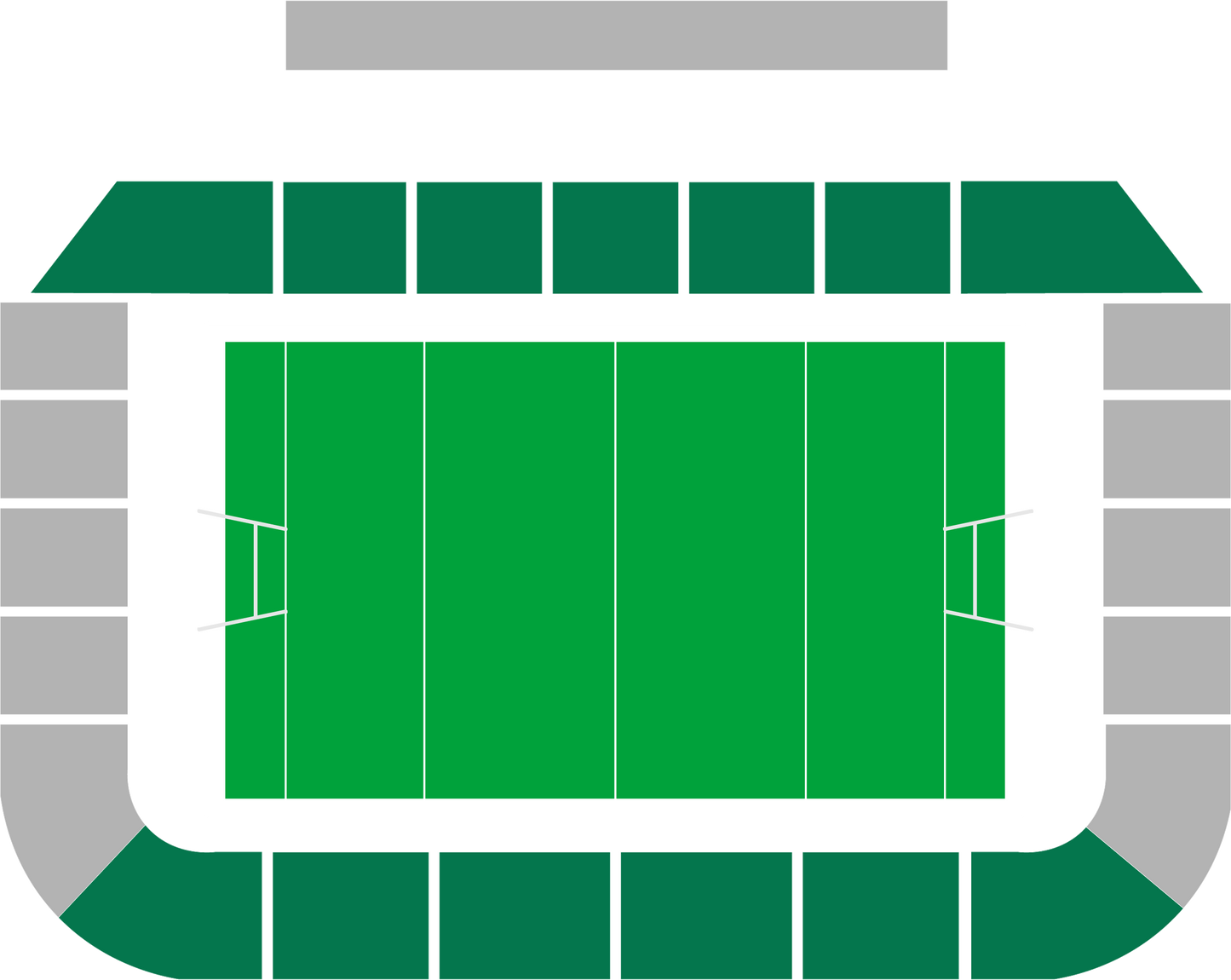 Seating map of the longside section at Stade Ernest-Wallon