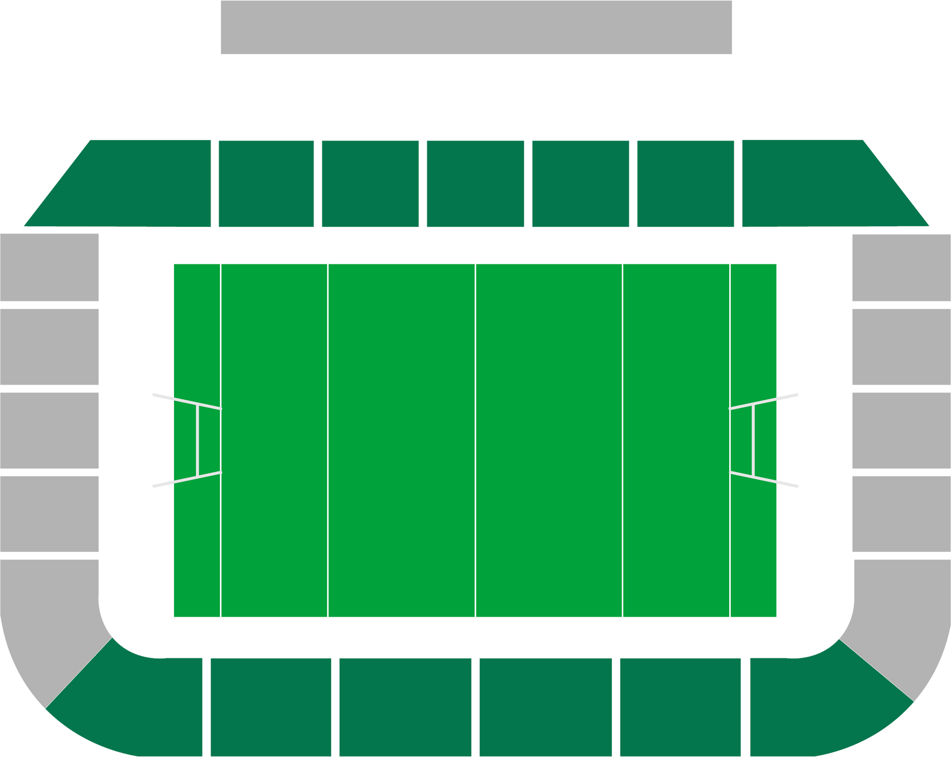 Seating map of the longside section at Stade Ernest-Wallon