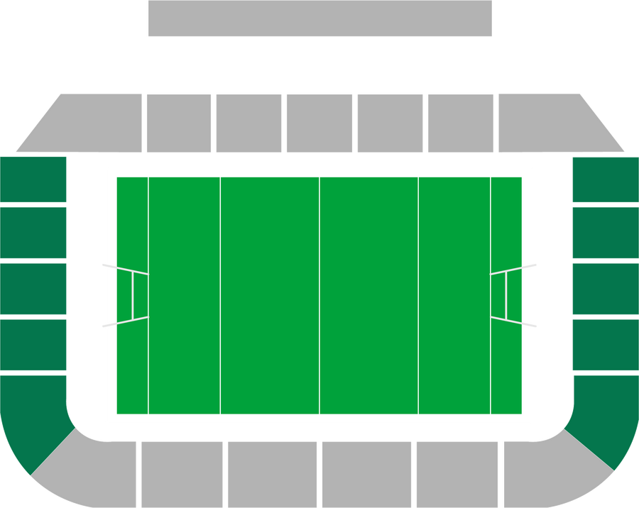 Seating map of the shortside section at Stade Ernest-Wallon