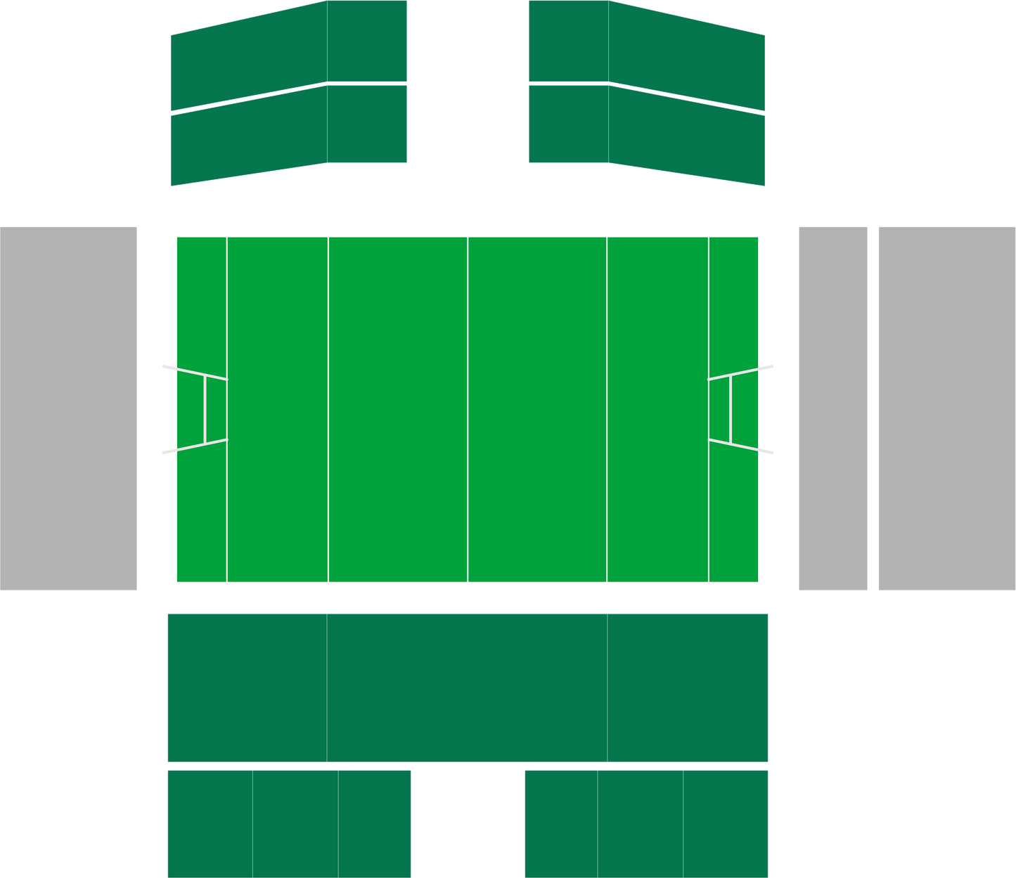Seating map of the longside section at Stade Rochelais