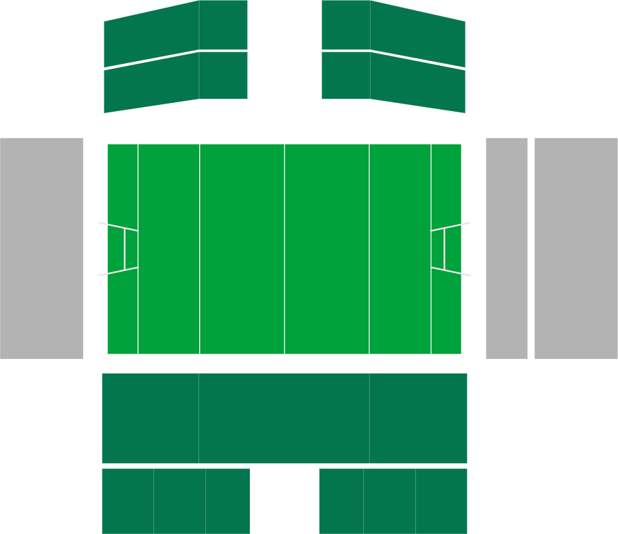 Seating map of the longside section at Stade Rochelais