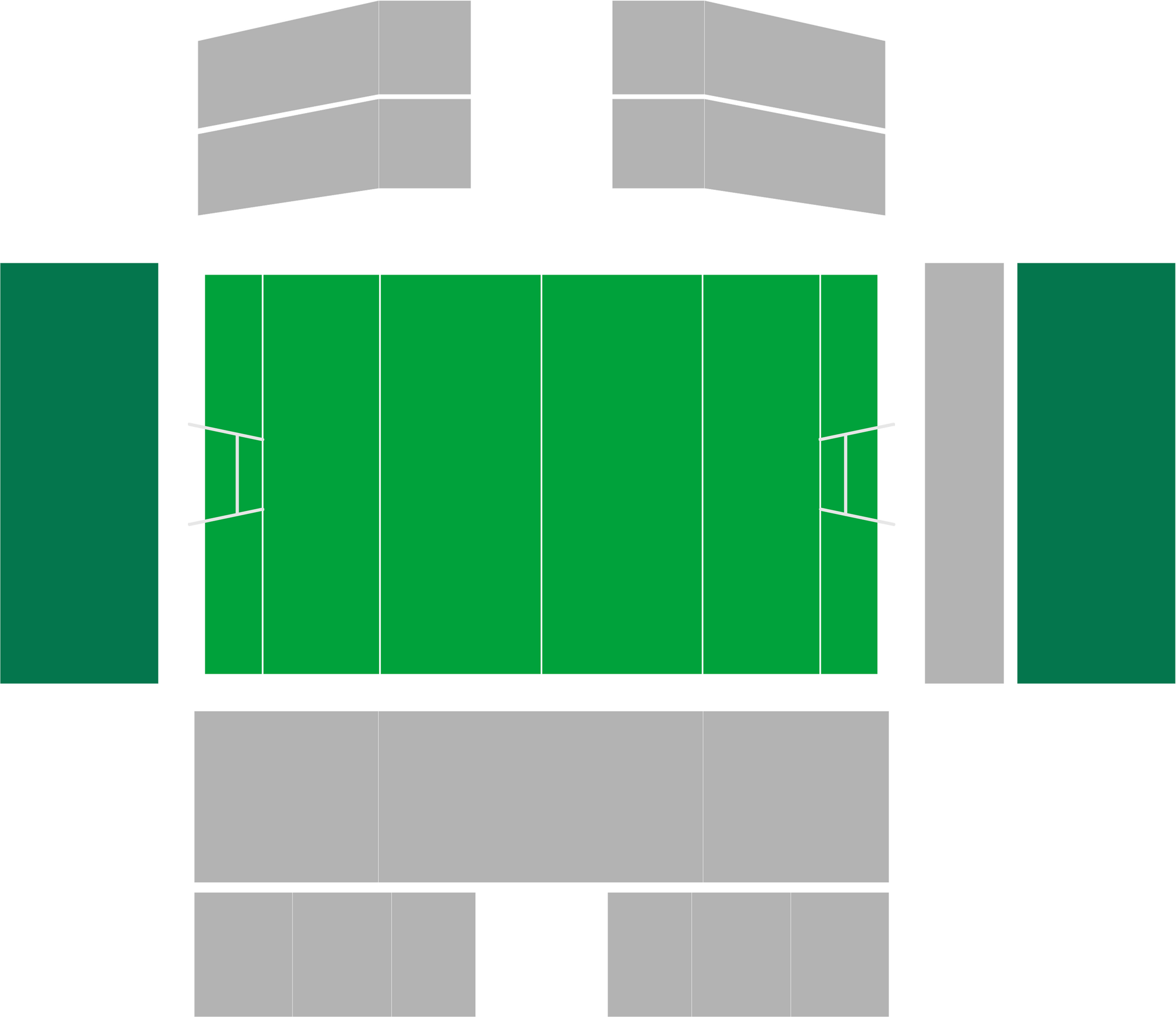 Seating map of the shortside section at Stade Rochelais