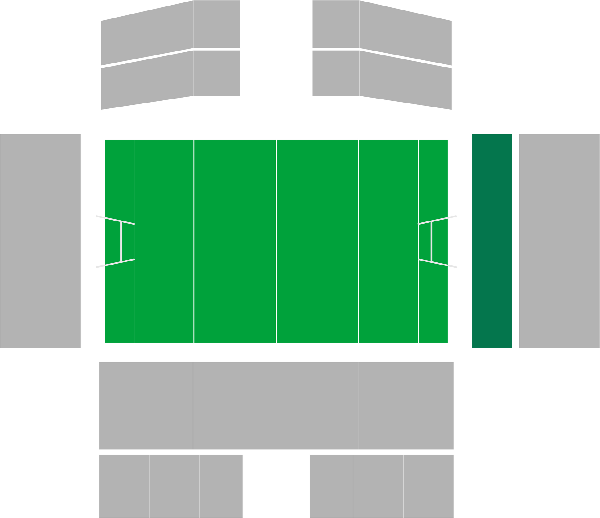 Standing area map of the shortside section at Stade Rochelais