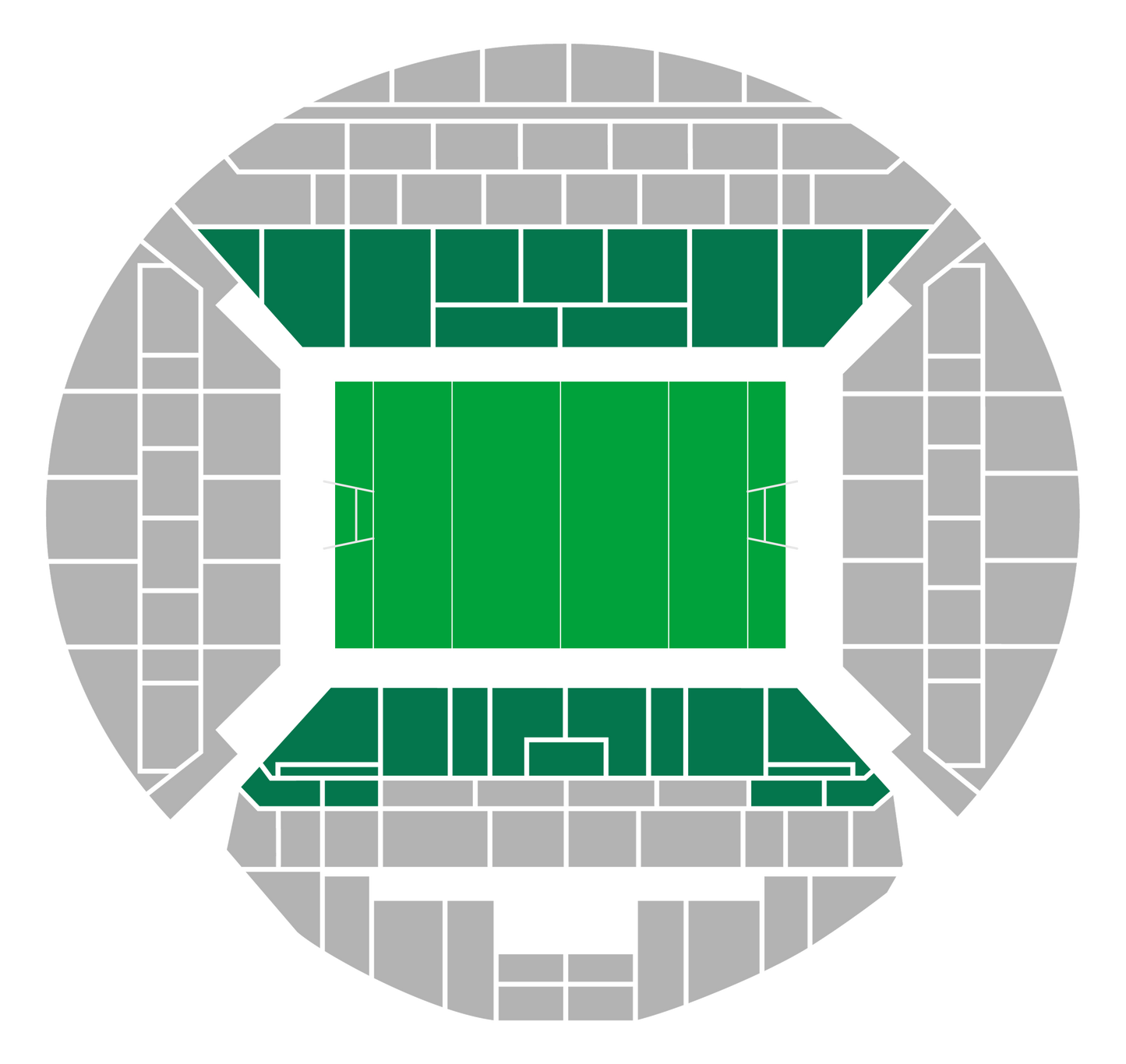 Seating map of the longside lower section at Stade Vélodrome Marseille