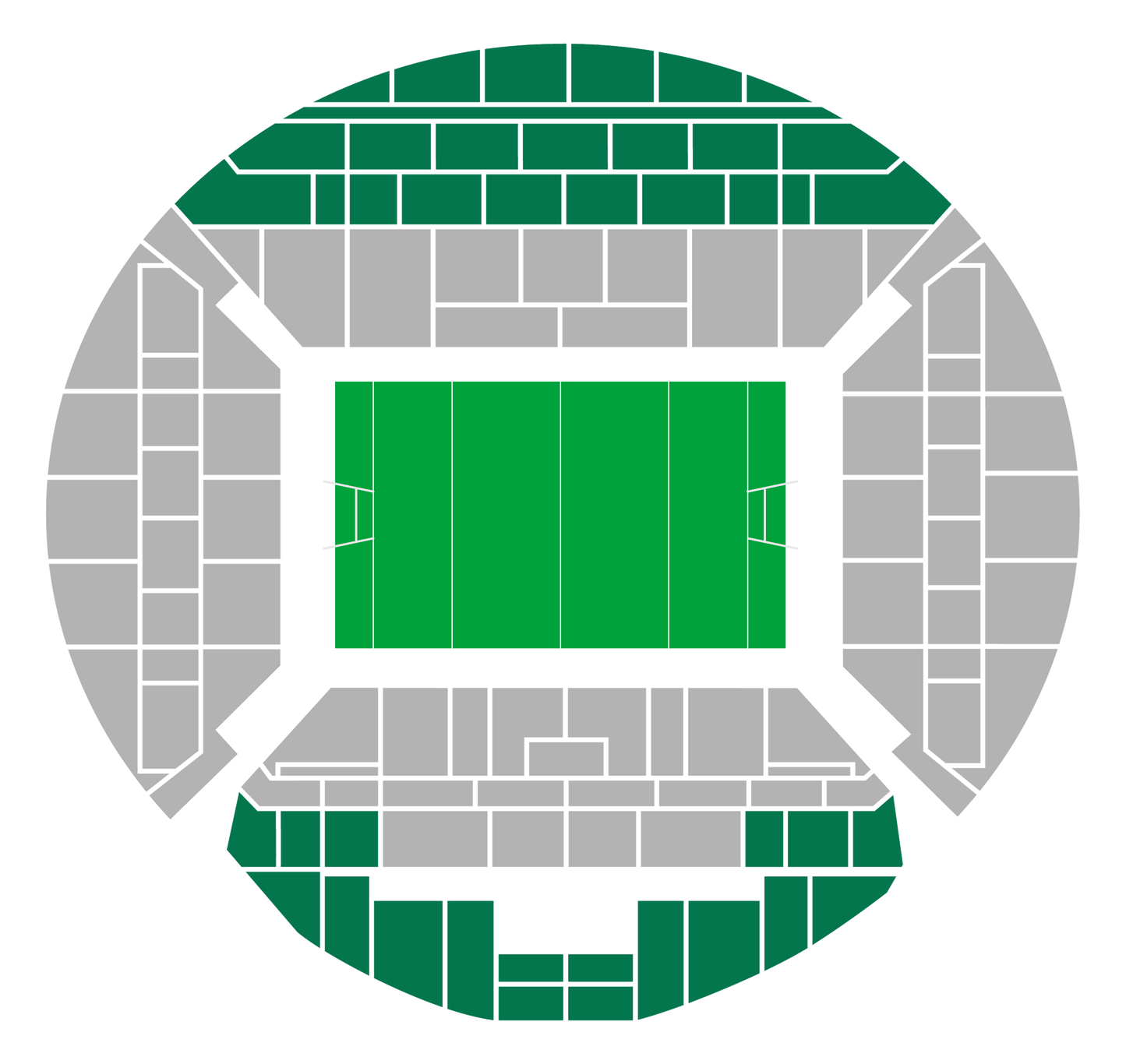 Seating map of the longside upper section at Stade Vélodrome Marseille