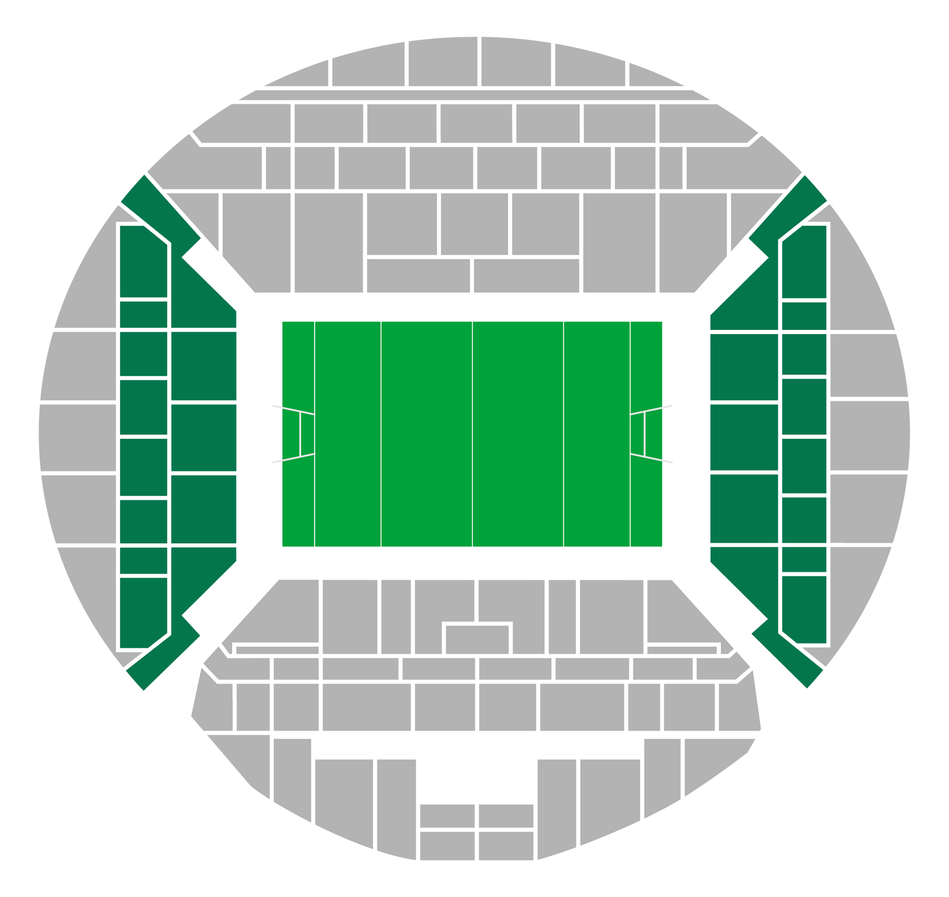 Seating map of the shortside lower section at Stade Vélodrome Marseille