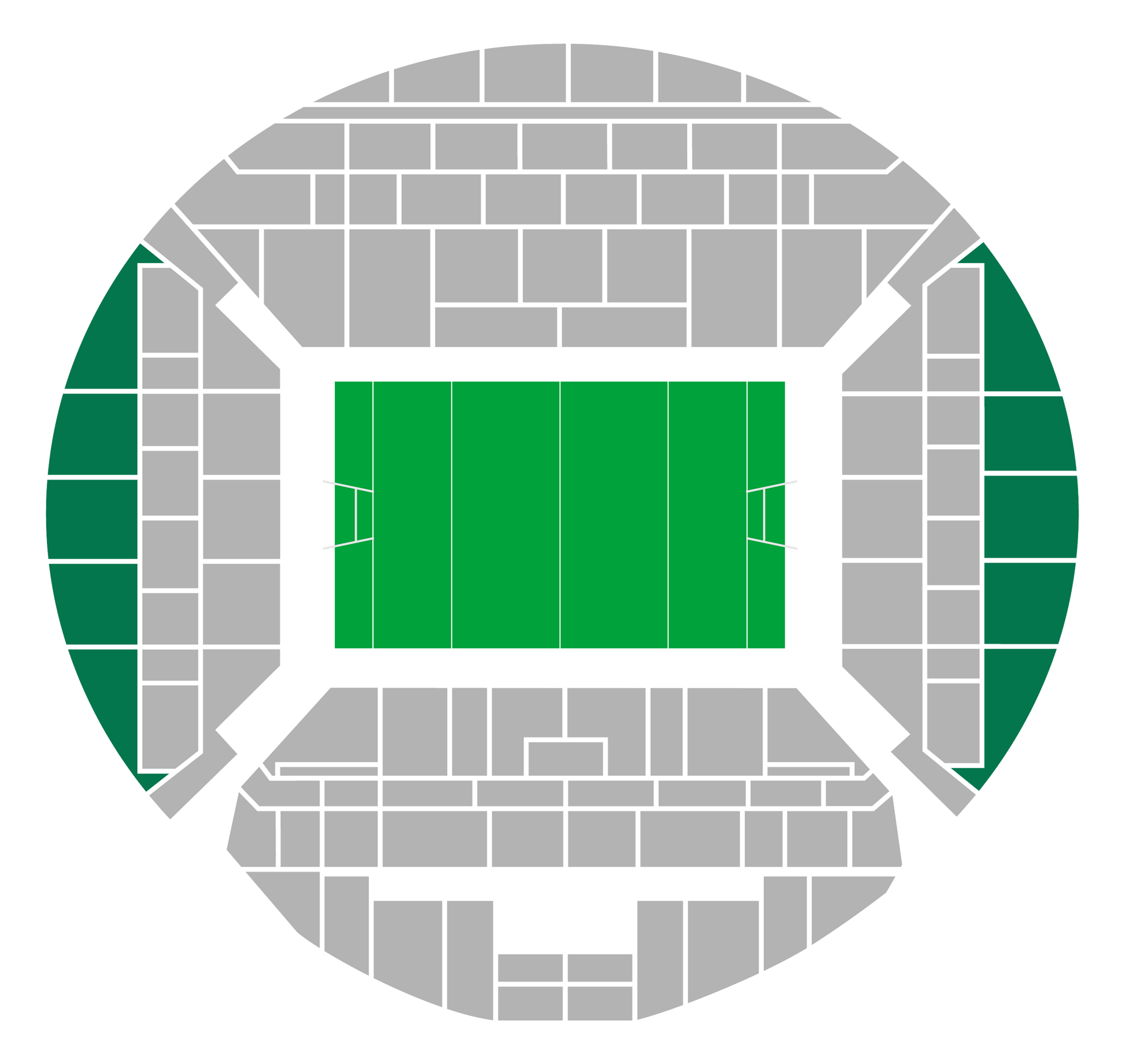 Seating map of the shortside upper section at Stade Vélodrome Marseille